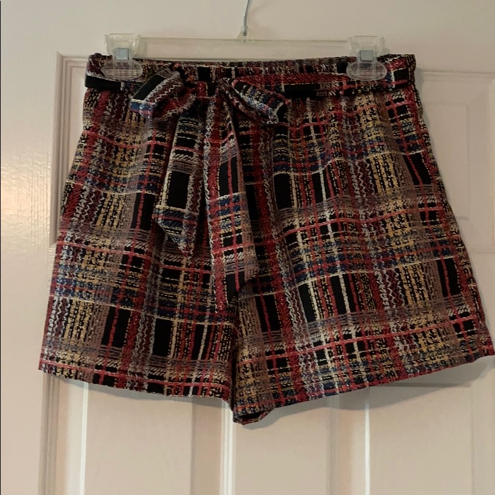 Plaid Tie Shorts